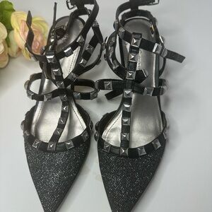 Studded Black Women's Sandals